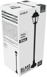 Avide Εξωτερικό Φωτιστικό Κήπου Κολώνα Blake 1xE27 120cm IP44 Μαύρο